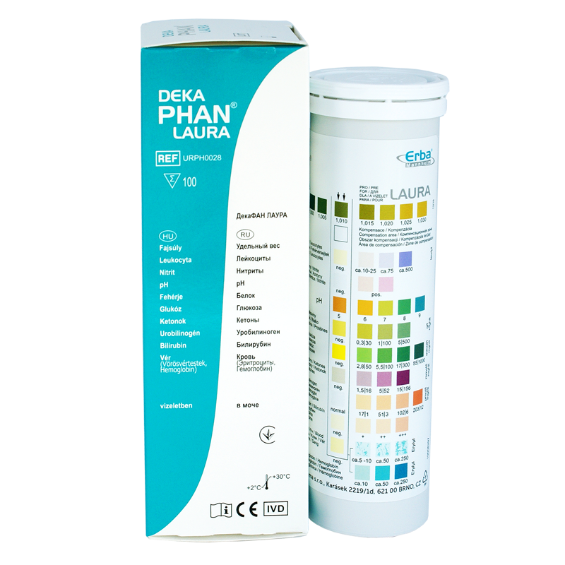 Тест-смужки для експрес аналізу сечі на 10 параметрів №100 Декафан Лейко